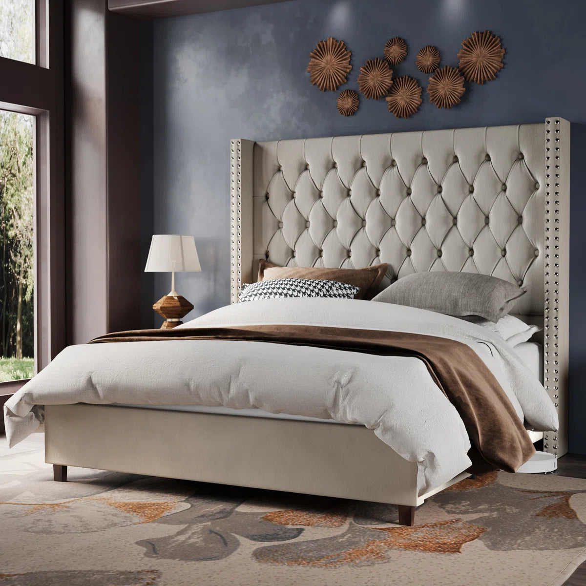 Duluth Upholstered Wingback Bed