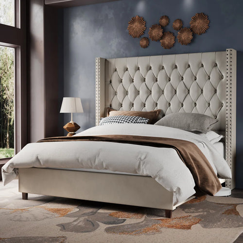 Duluth Upholstered Wingback Bed